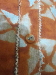 Orange &amp; White Patterned Top
