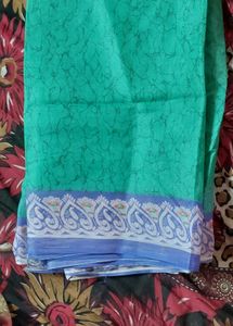 Green &amp; Gray Patterned Saree