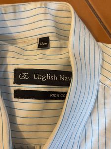 Men Strips White Shirt