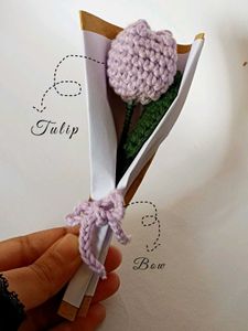 Single Tulip Crochet Bouquet