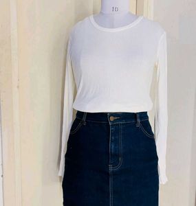 Zara Ribbed White Pullover