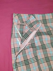 Pink Plaid Mini Skirt