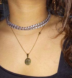 Link Chain Necklace with Rhinestone Anti Tarnish