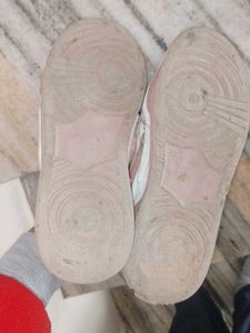 Worn White &amp; Pink Sneakers