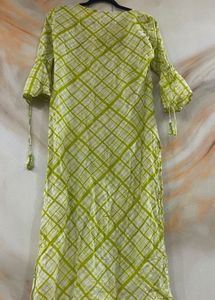 Libas Checked Kurta Medium(M) With Flared Sleeve