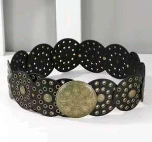 Y2k Vintage Disc Leather Belt