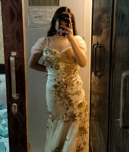 Elegant Ethnic Gown With Long Tail