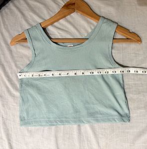 Mint Ribbed Crop Top