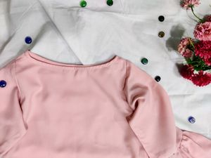 Pink Full Sleeve Crop Top