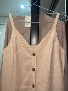 Blush Button-Front Dress