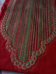 Elegant Red Suit And Salwar Material For Women
