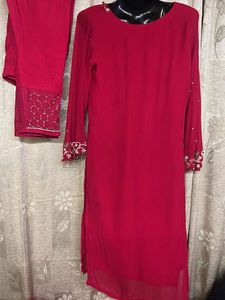 Red Embroidered Salwar Kameez