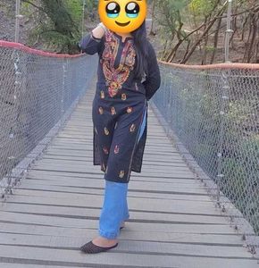 Black Embroidery Kurti For Women