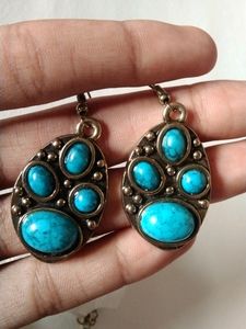 Long Chain With Locket , And Earrings