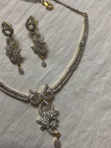Gold Plated Diamond Necklace Set