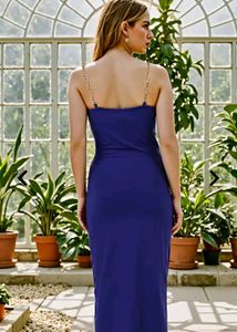 Chic Blue Maxi Slip Dress