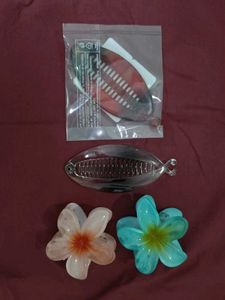 Combo 2 MatteLipstick &amp; Hair Clip Bundle - 4 Piece