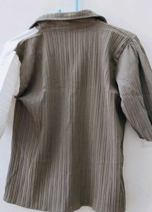 Two-Tone Pleated Shirt