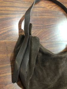 Brown Suede Hobo Bag