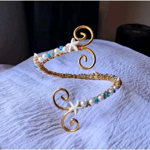 Hand Cuff Golden With Beads