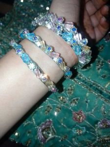 Colorful Crystal Bangle Set