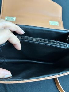 Tan Brown Slingbag With Hand Held