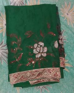 Green Floral Saree