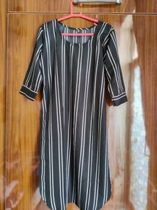 Striped A-Line Kurta- XL