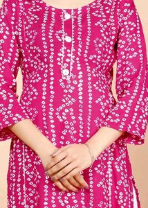 Bandhani Maternity Kurti With Zip