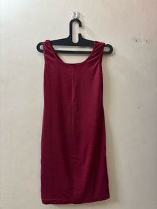 Burgundy Button-Down Dress
