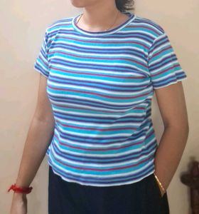 Striped Short Sleeve Top