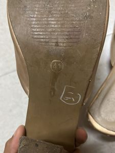 Gold Square Toe Mules