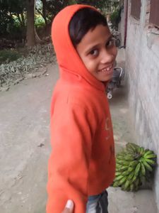 Orange Graphic Hoodie for Boys