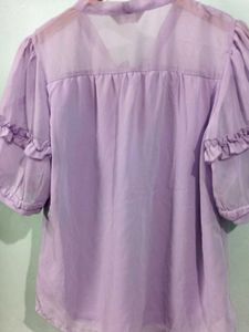 Cute Lilac Ruffle Short Top