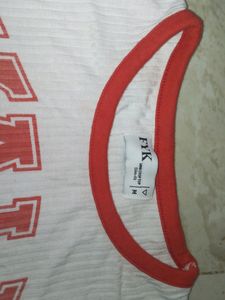Crop Top White And Red.