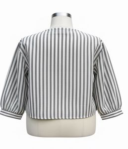 Stripe V-Neck Crop Top