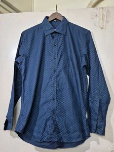 Navy Blue Patterned Shirt