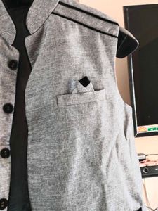 Gray Buttoned Ethnic Jacket