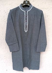 Black And White Small Checks Kurta