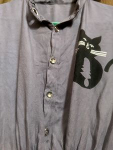 Grey Stylish Shirt Top Waist Free Size
