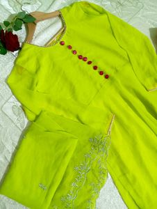 Lime Green Anarkali Suit