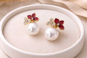 Pearl Floral Stud Earrings