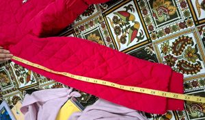 Red Quilted Belted Coat