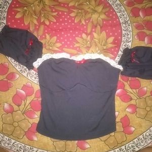 Navy Blue Bow Top