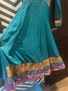 Elegant Teal Anarkali Kurta Set