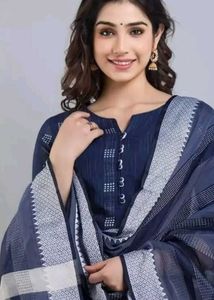 Women's Khadi Kurti Set with Dupatta(all Sizes)