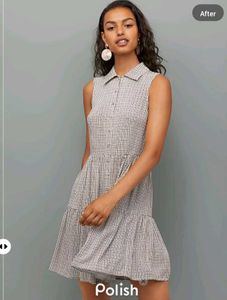 New With Tag Cute Korean Stripped Midi Dress