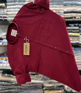 Burgundy Casual Button-Down