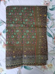 Brown Printed Saree