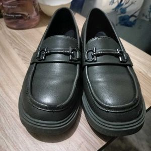 Green Crocodile Loafers